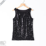Camiseta de tirantes con lentejuelas slim para mujer