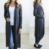 Cárdigan largo de punto para mujer (tipo duster)